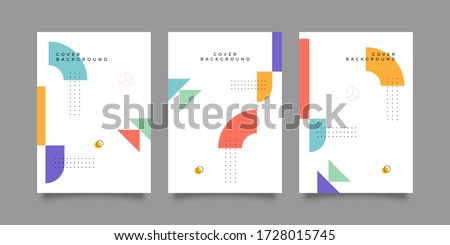 Set of memphis style posters. Abstract elements set. Royalty-Free Stock Photo #1728015745