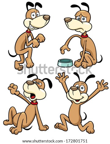 Vector illustration of Dog Characters Cartoon