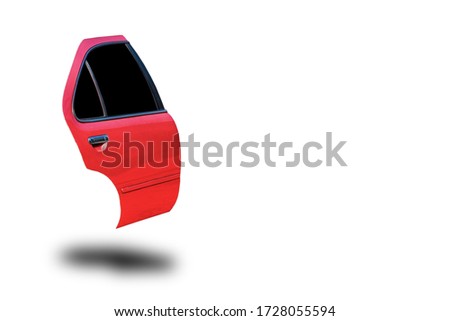 Multicolored car front door technology on a white background clipingpart