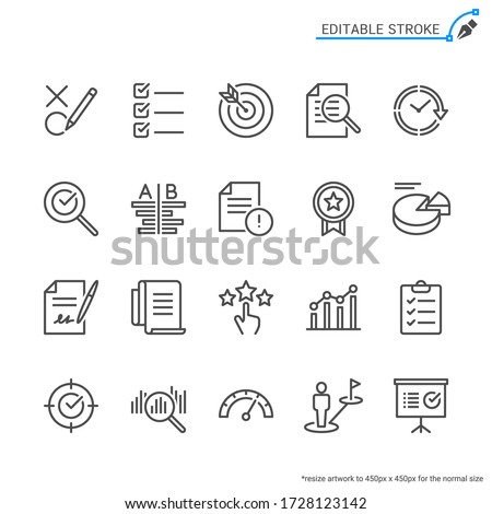 Assessment line icons. Editable stroke. Pixel perfect. Royalty-Free Stock Photo #1728123142