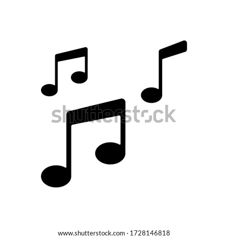 Musical note icon vector on white background
