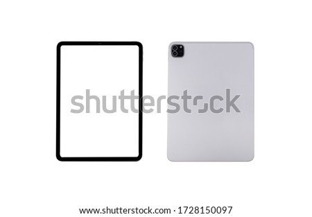 tablet front and rear isolated on white background