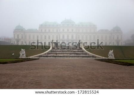 Belvedere Palace in Vienna. Shallow depth of field.
