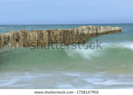 The Baltic sea and breakwater on the Hel's peninsula