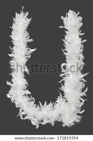 Letter U of feather boa alphabet  Royalty-Free Stock Photo #172819394