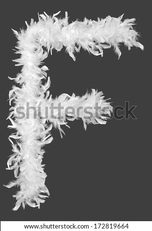 Letter F of feather boa alphabet 