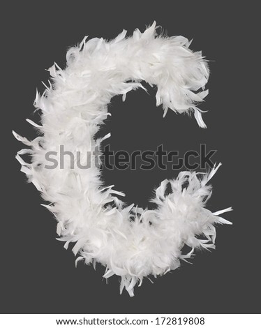 Letter C of feather boa alphabet  Royalty-Free Stock Photo #172819808