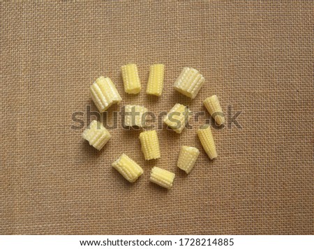 Diced cut yellow color raw fresh Baby corns