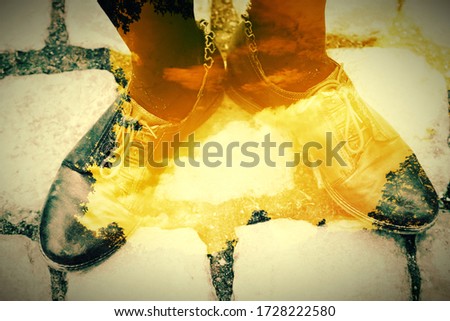 Double exposure, vintage photography, textured background
