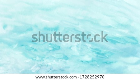 Ocean water texture, abstract hand painted watercolor background, vector illustration Royalty-Free Stock Photo #1728252970