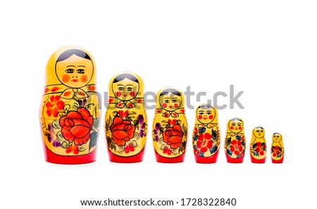 Matryoshka dolls isolated on white background