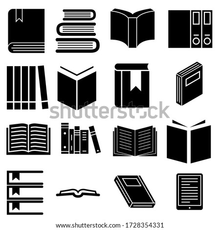 Books vector icons set. Book icon. library illustration symbol collection. Education logo or sign.