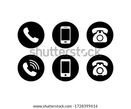 Phone icon vector. Telephone and Mobile Phone symbol pack Royalty-Free Stock Photo #1728399616