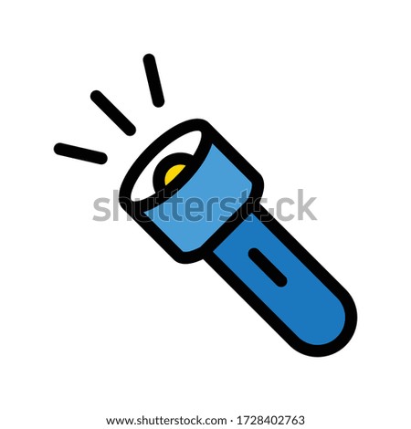 torch vector flat color icon 
