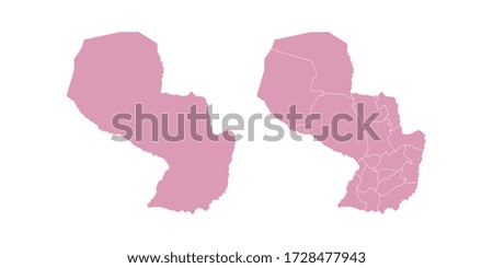 Vector sweet color map of Paraguay