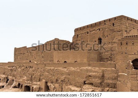 Walls of the ancient fortress Narin Qal'eh or Narin Castle is a mud-brick fort or castle in the town of Meybod, Iran.