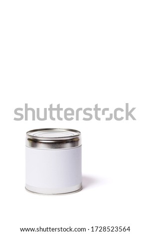 Metal can with place for lable isolated on a white