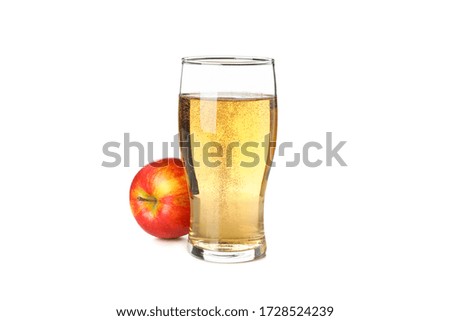 Glass of apple cider isolated on white background Royalty-Free Stock Photo #1728524239