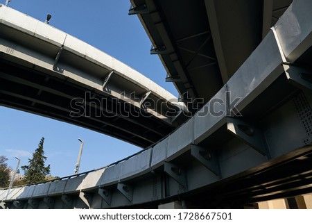 architecture^ urban and road concept - view of road junction against the sky