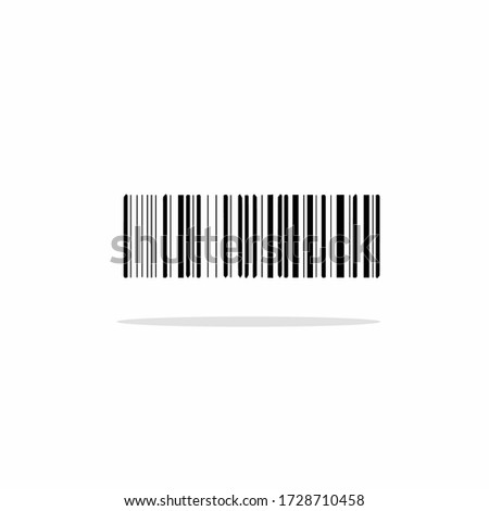 Barcode and number icon. Flat vector illustration in black on white background. EPS 10