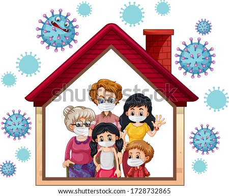 Stay home to prevent coronavirus illustration
