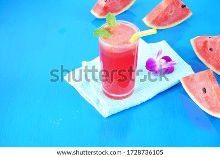 Cold watermelon juice, healthy drink Popular drinking in the summer