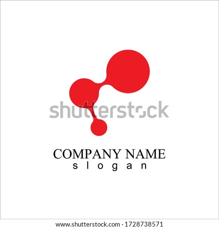 abstract molecule icon illustration template design logo and symbol vector Royalty-Free Stock Photo #1728738571