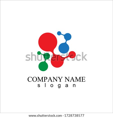 abstract molecule icon illustration template design logo and symbol vector Royalty-Free Stock Photo #1728738577