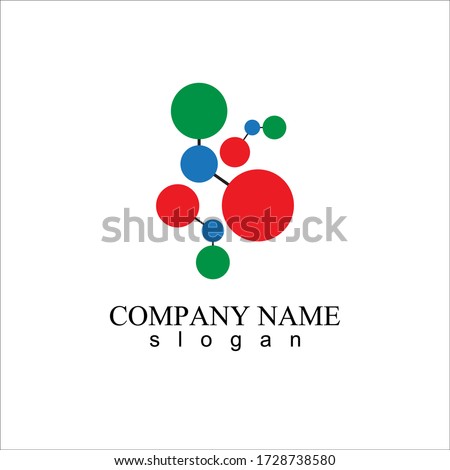 abstract molecule icon illustration template design logo and symbol vector Royalty-Free Stock Photo #1728738580
