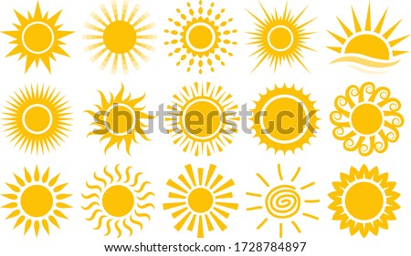 Sun icons vector symbol set Royalty-Free Stock Photo #1728784897