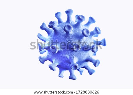 coronavirus model isolated on white background, micro virus photo Royalty-Free Stock Photo #1728830626