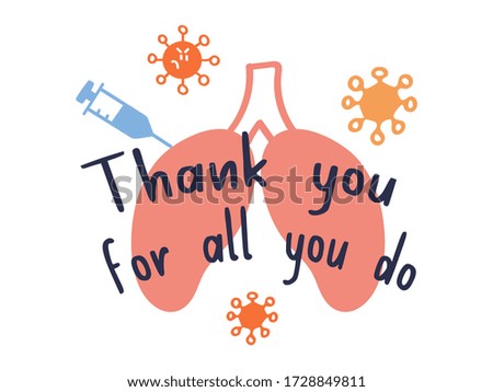 Vector design concept for, Thank you doctor, Thank you nurses and medical teams for saving life and health care services when coronavirus spreading,  COVID-19 pandemic concept, vector illustration