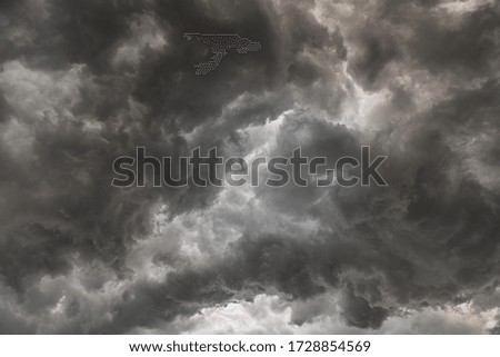 Black overcast clouds are about to rain natural background