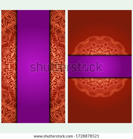 Design Vintage Cards With Floral Mandala Pattern And Ornaments. Template. Islam, Arabic, Indian, Mexican Ottoman Motifs. Vector illustration