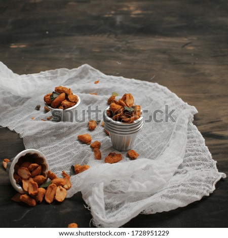 Roasted Spiced Peanut, Copy Space Rustic Mood Picture