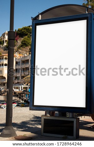 billboard mockups empty of vertical street poster on city summer 