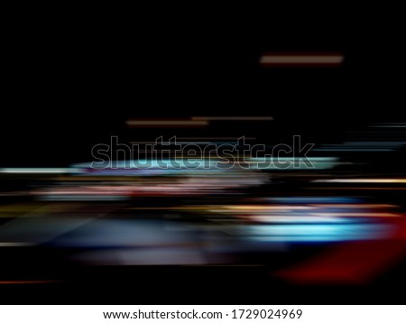 Abstract Motion Blur Overlay, Blurry Image – Camera Shake - Movement of Lights on Street. Drunk Driver Concept. Background with Copy Space.