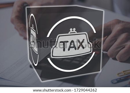 Tax concept illustrated by a picture on background