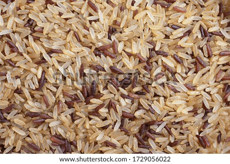 pile of red brown rice - closeup