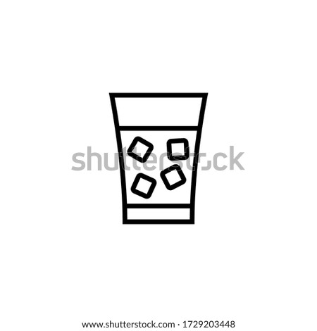 Cold drink vector icon in linear, outline icon isolated on white background