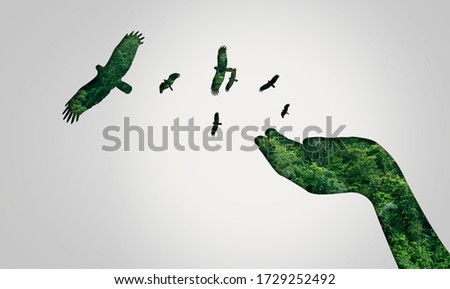 Wildlife Conservation Day Wild animals to the home. Or wildlife protection Royalty-Free Stock Photo #1729252492