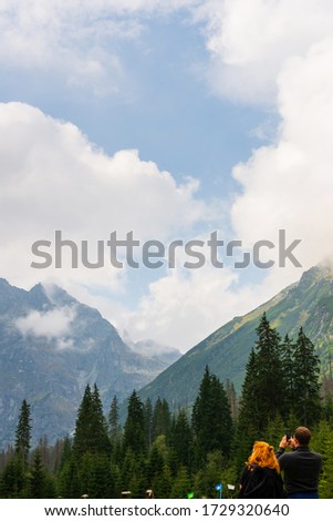 Tatra mountains covered with clouds and thick fog