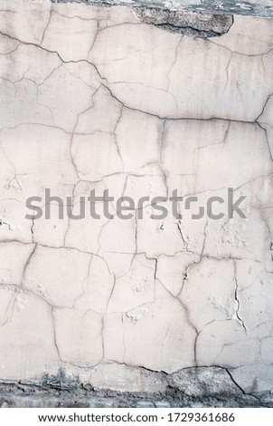 Vertical photo of cracked wall texture with bubbling paint.