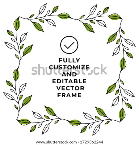 floral elements and flowers in watercolor style for cards and wedding invitations. frame photo, editable vector.