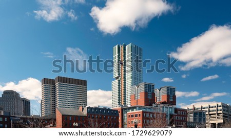 Boston City Skyline and Cloudscapes