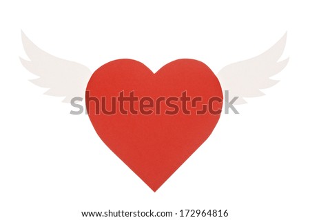Heart shaped paper isolated on white