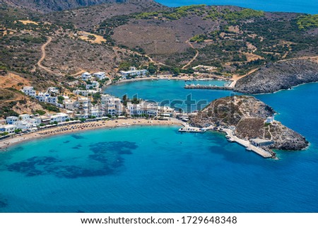 Panoramic view over Kapsali town in Kythera island, Greece