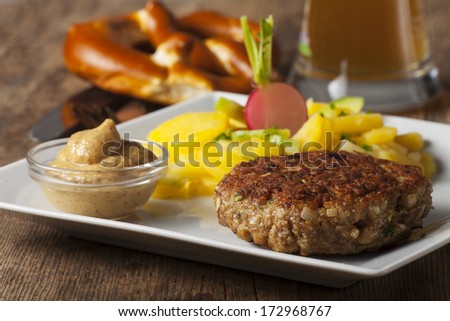 bavarian meatloaf with potato salad 