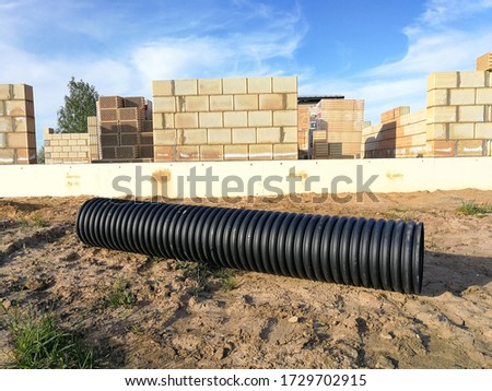 Perforated black PVC plastic drainage corrugated pipe for water canalization