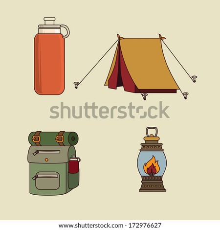 camping design over beige  background vector illustration  